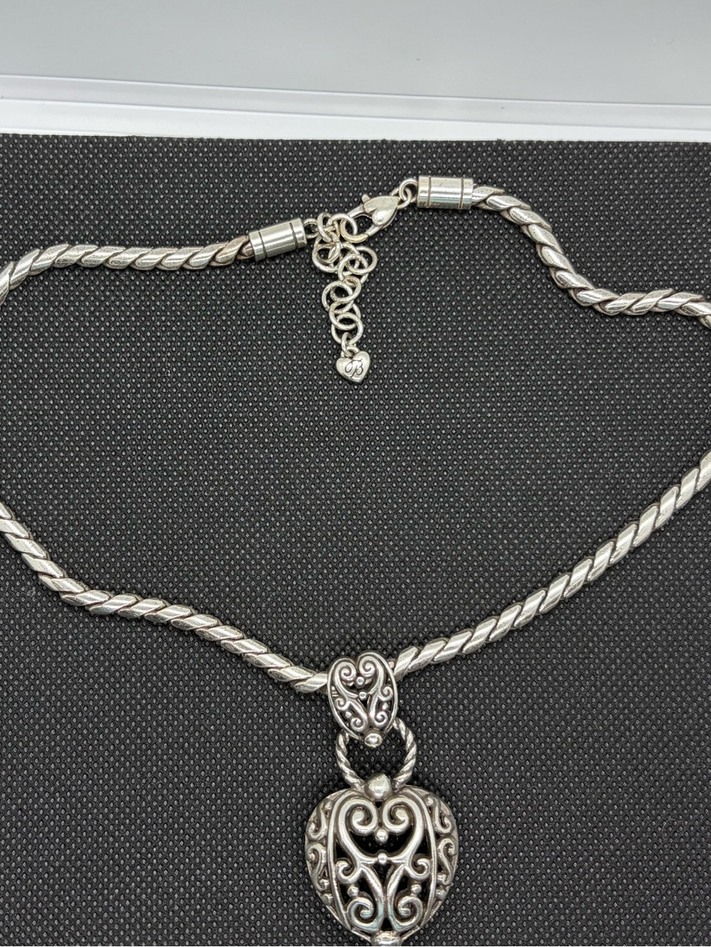 Brighton Silver Filigree Heart Pendant Necklace